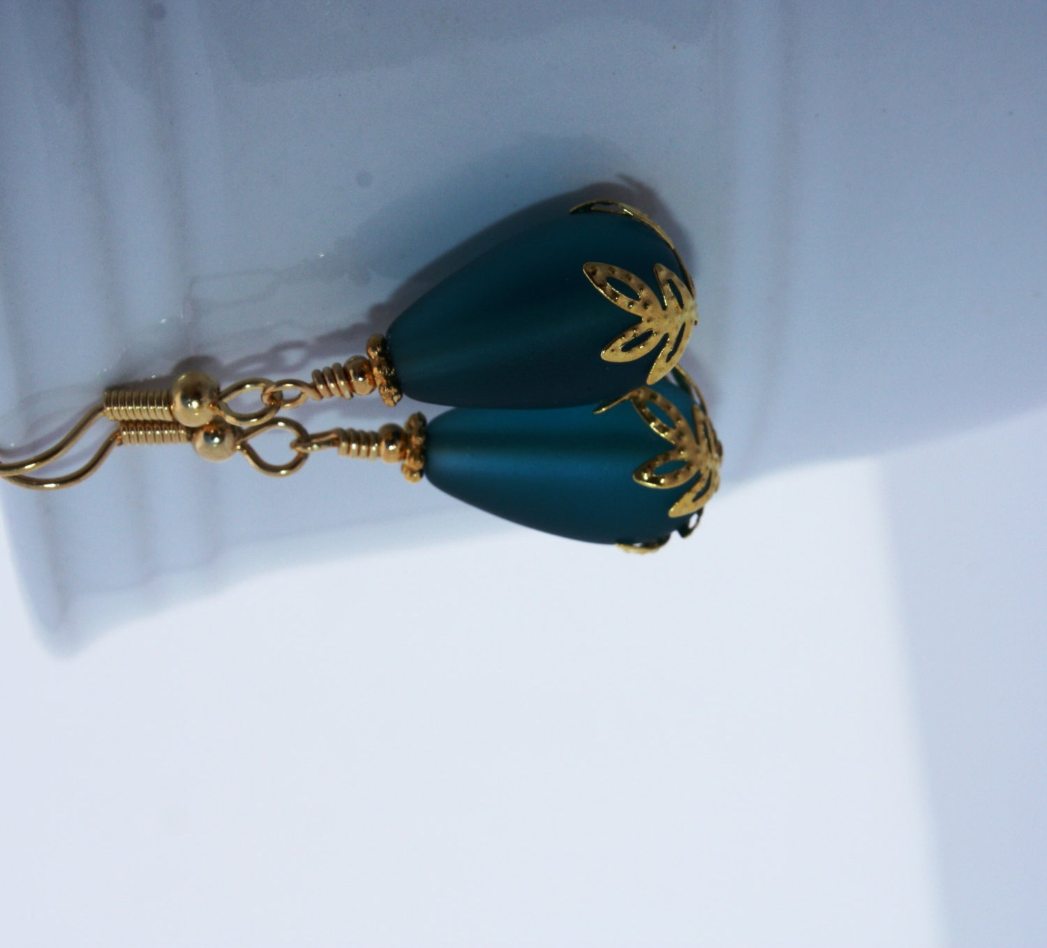 Sea Glass Earrings Sea Glass Jewelry Seaglass Jewelry Teal