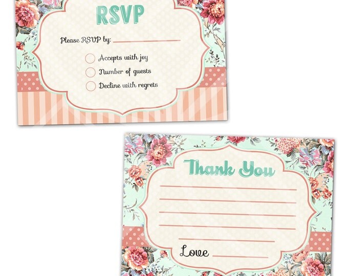 Shabby Chic Tea Party Invitation Suite - Customizable - DIY - Print your own