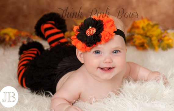 Baby Headband and Baby Leg warmers SET, Halloween baby headband,Halloween baby leg warmers,Halloween Costume,Baby headband, Leg Warmers. by ThinkPinkBows