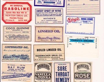 107 Digital Download Vintage Apothecary Labels Anitque