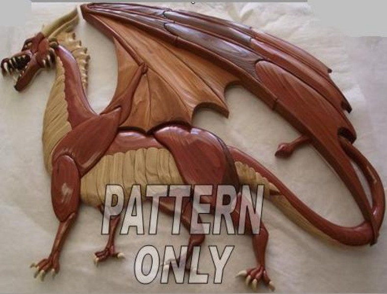 Intarsia Pattern 'Dragon '4731' by kennbennett on Etsy