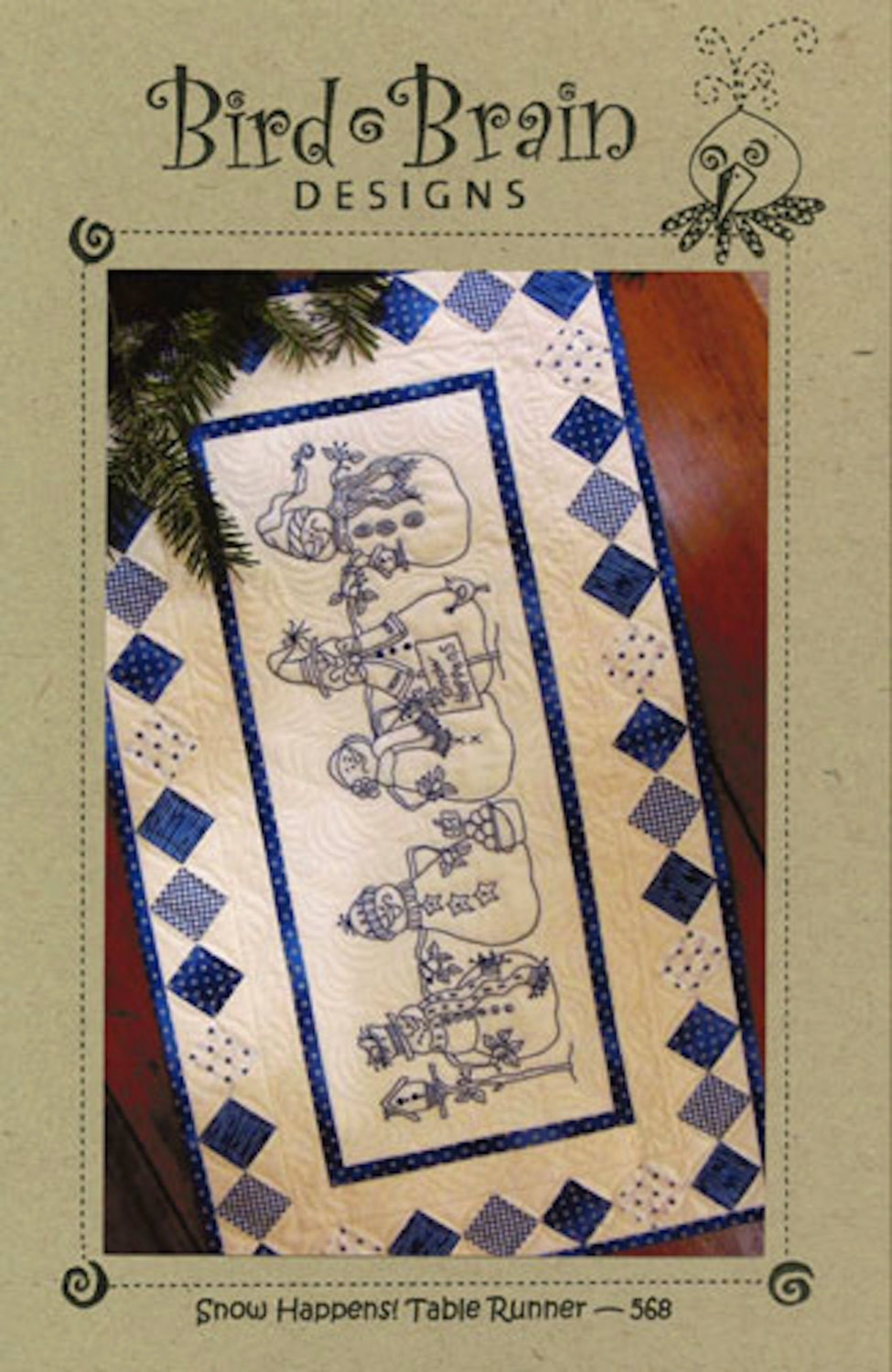 Bird brain designs snow happens table runner bluewwork