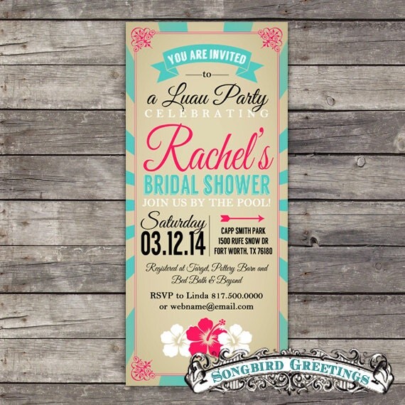 Vintage T-length shower invitation & coordinating tags Il_570xn