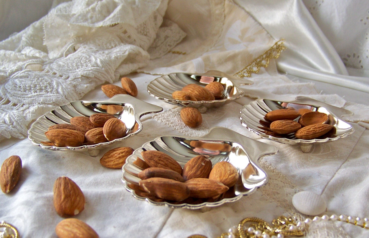 Vintage Shell Nut Dishes F B Rogers Silver Plate Nut Dishes Silver