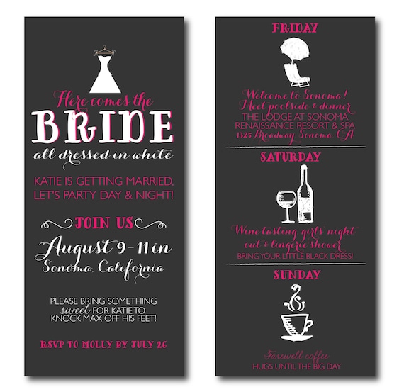 Wine Tour Bachelorette Party Invitations 5