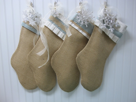 Burlap Christmas stockings