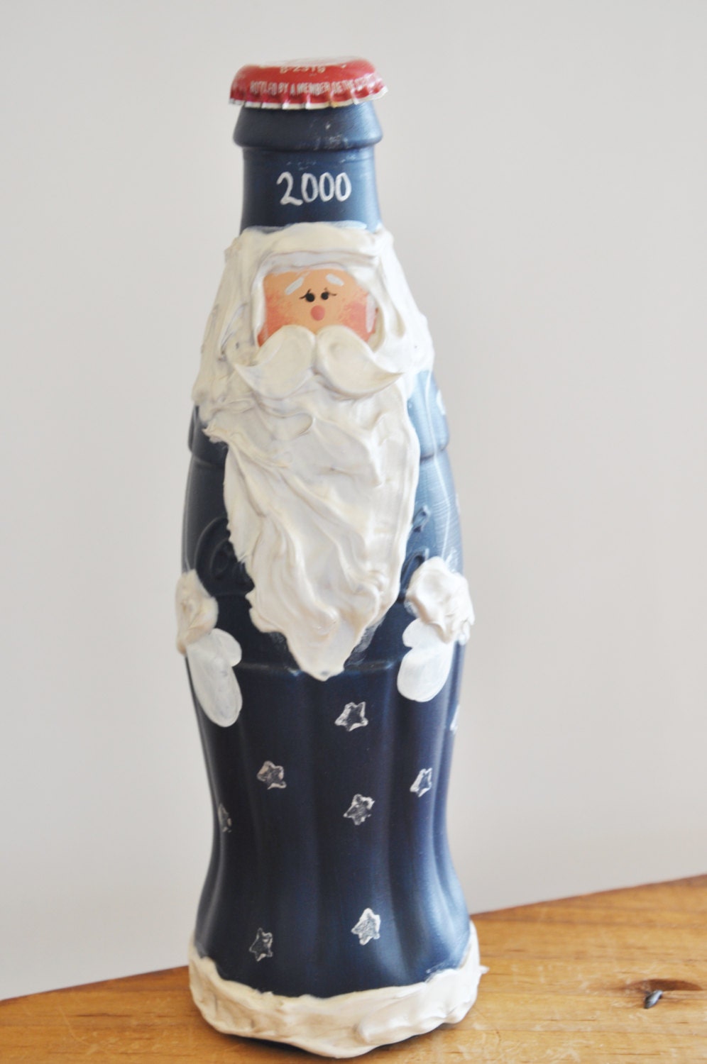 Santa Coca Cola Bottle The Y2 K 2000 Celebration Hand Painted Coca Cola Bottle Santa Christmas Decoration Lovely Collectible Christmas Deco