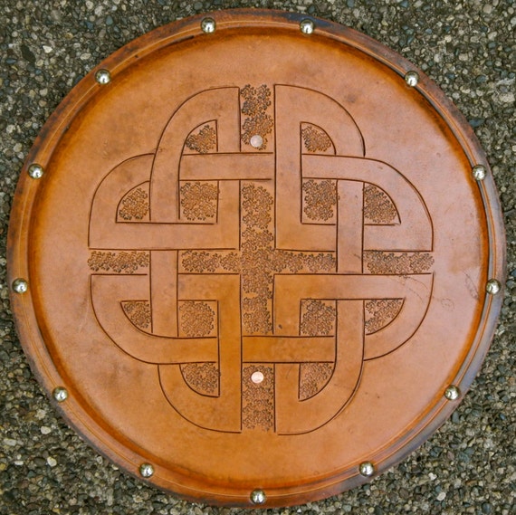 SHIELD Celtic Knot Hand Carved Leather