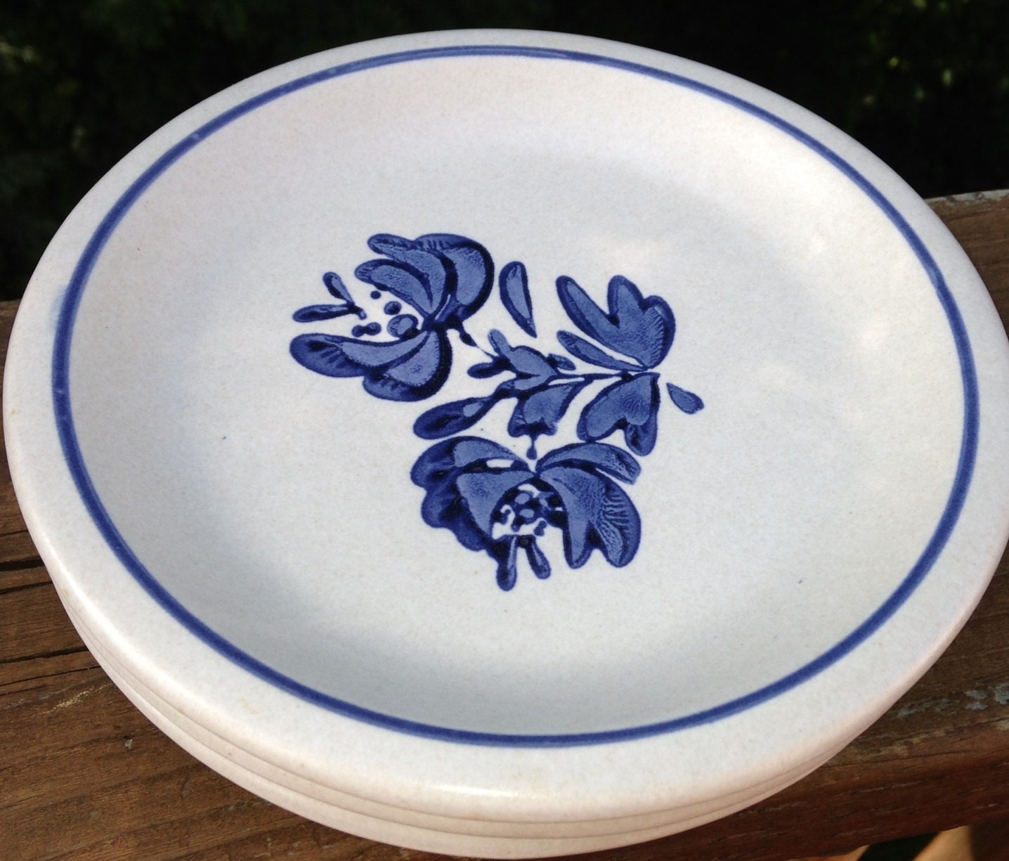 Set of 3 Pfaltzgraff Salad Plates. 7 inch Blue by Purl1VintageToo