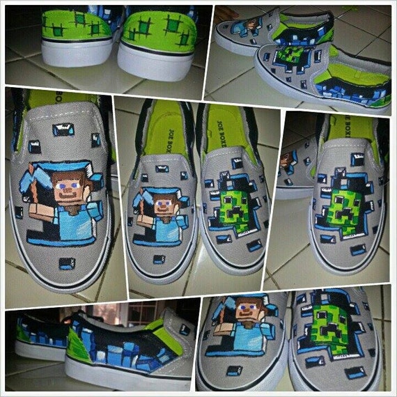 items-similar-to-custom-painted-minecraft-shoes-on-etsy