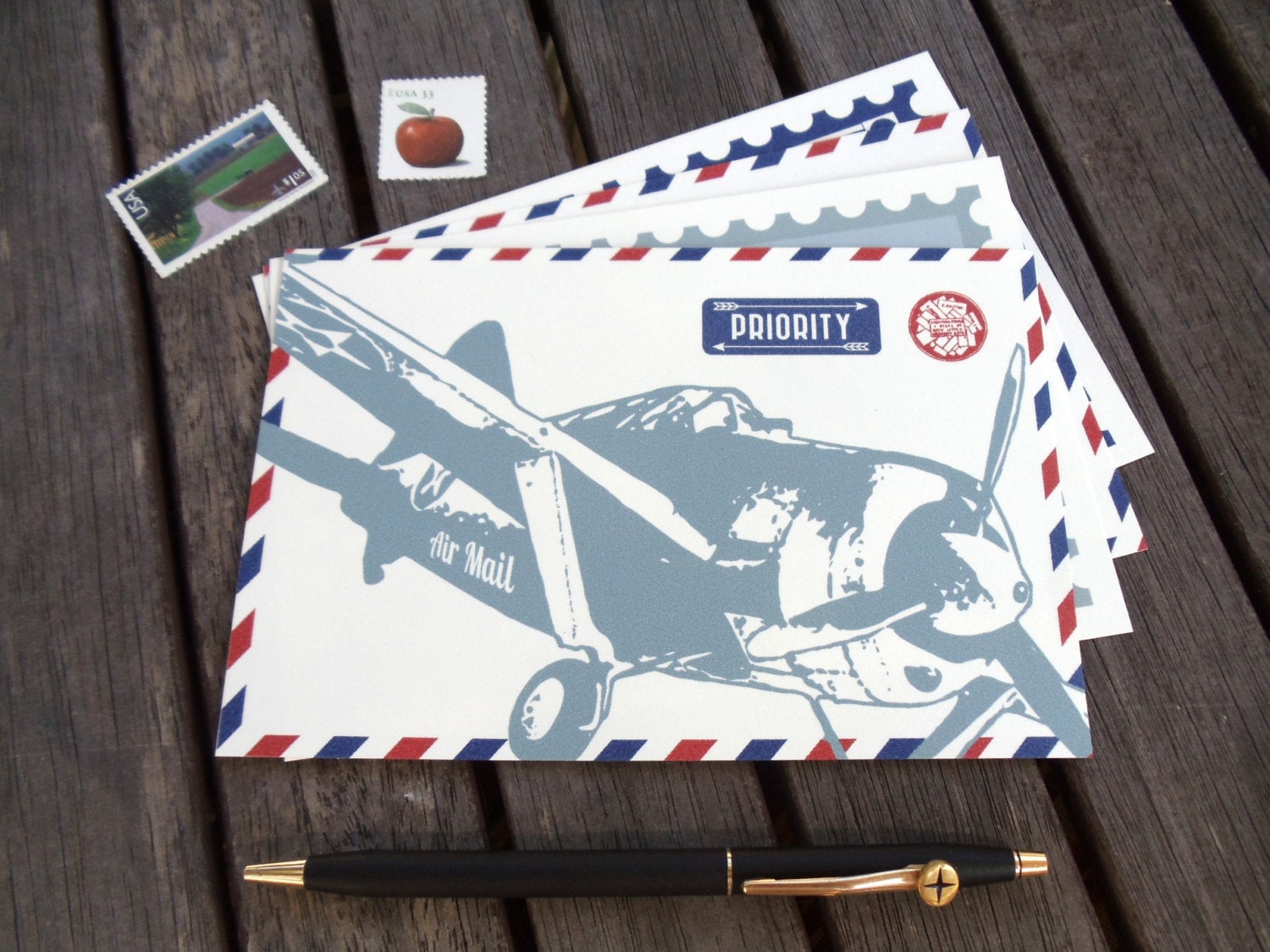 Air Mail Postcard Set 4 Cards