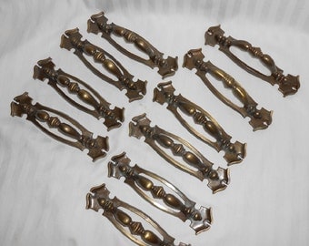 Vintage cabinet pulls cabinet handles drawer handles National antique brass handles architectural salvage 30 handles French Provincial