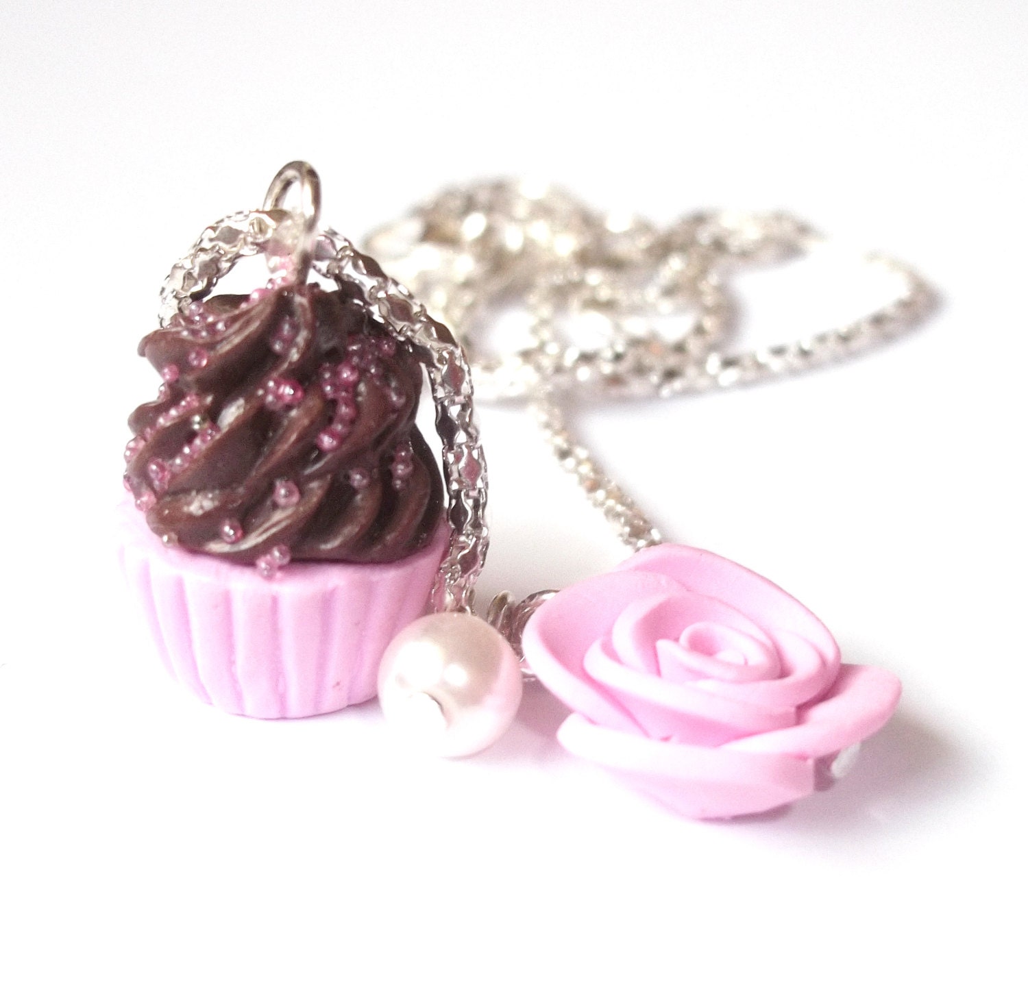 Cupcake Jewelry kawaii cupcake necklace cute polymer clay