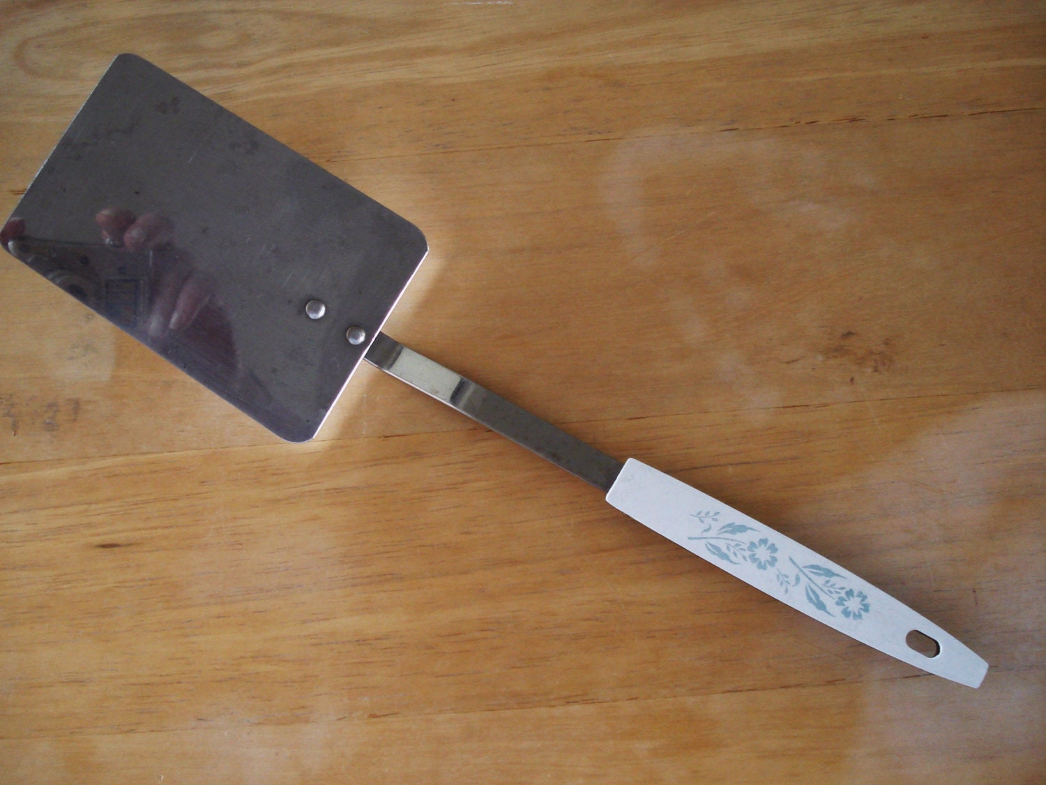 Vintage Stainless Steel Spatula With Hard Plastic Handle