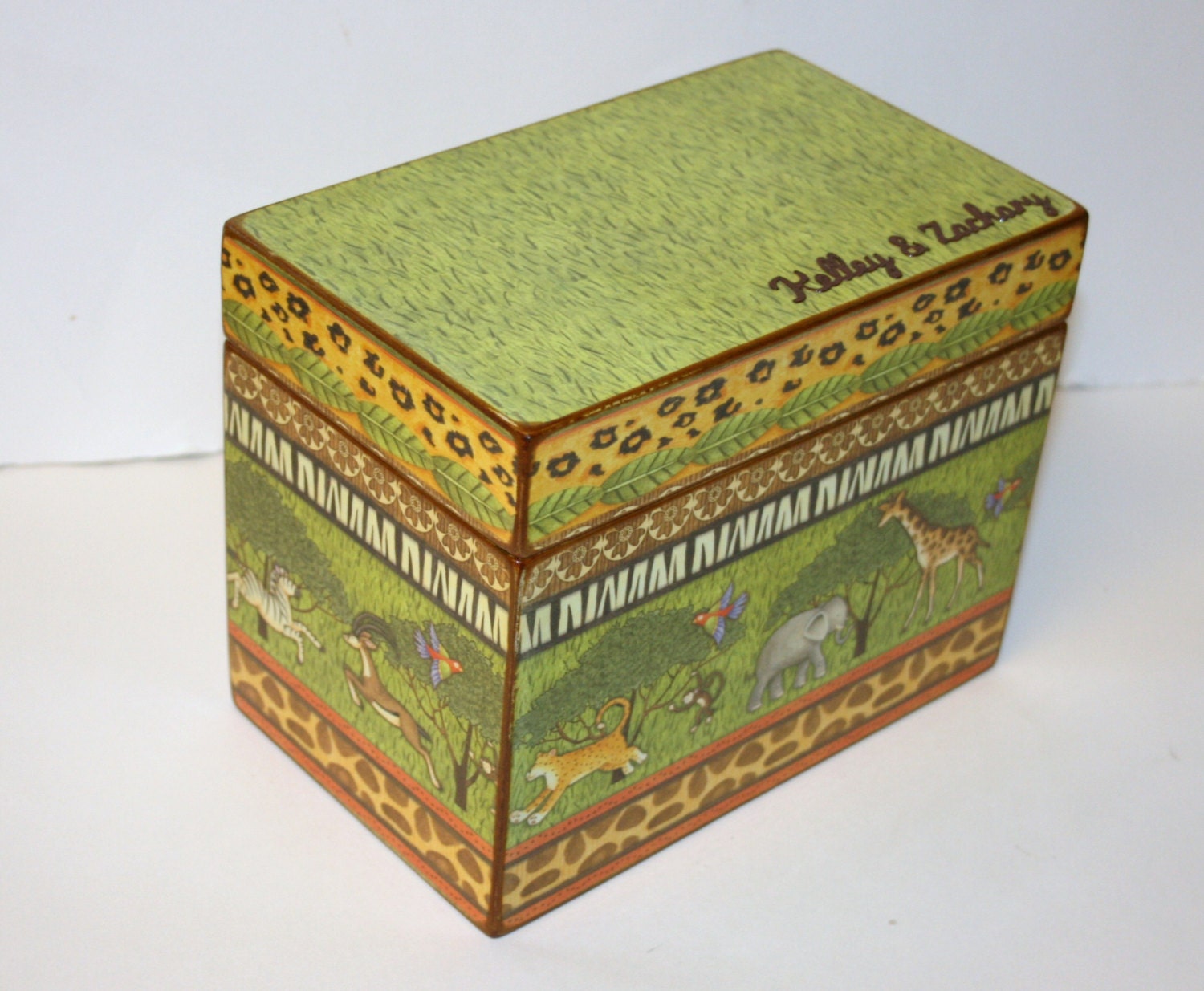 Keepsake Box Jungle Safari Box 4x6 Box Personalized Box