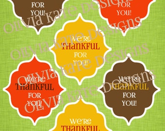 THANKFUL FOR YOU Gift Tags - Thanksgiving - Printable - diy - instant ...