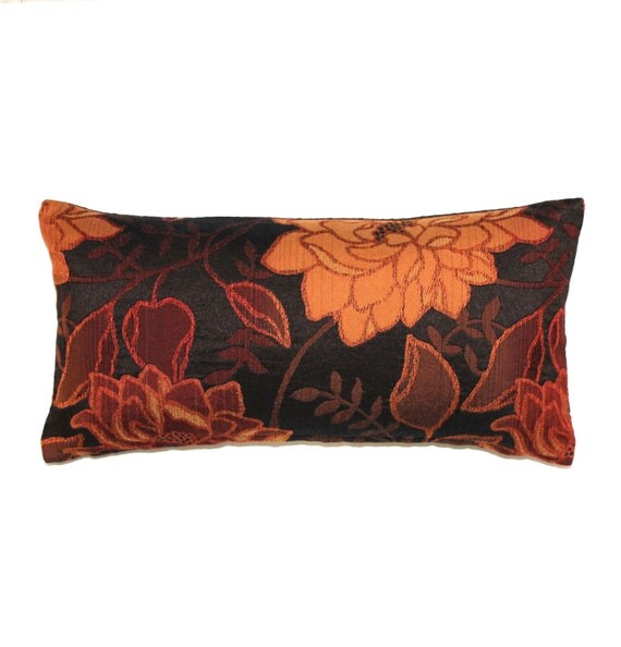 Lumbar Pillow 8X16 Petite Lumbar Rust Pillow by couchdwellers