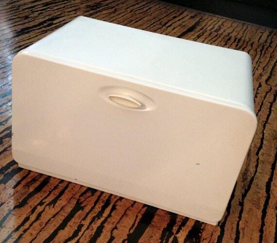 Nice White Metal KCO Canada Bread Box with by presleypigs on Etsy