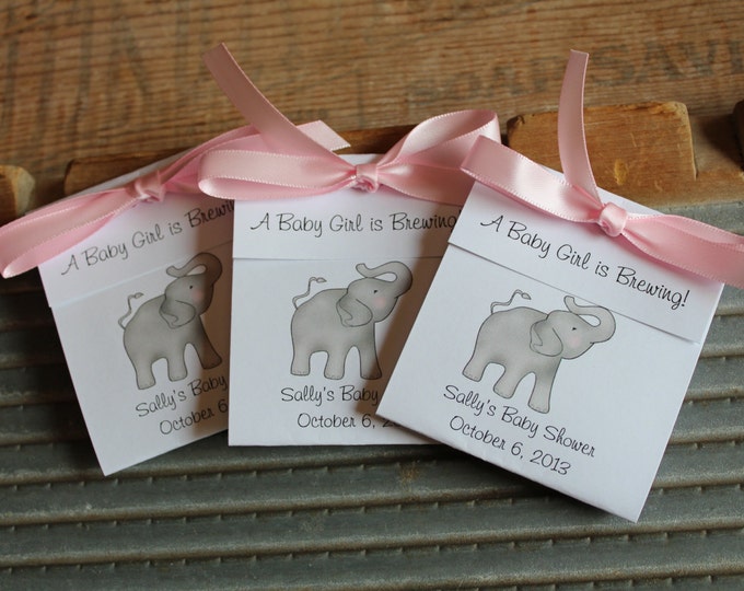 Elephant Tea Bag Favors for Baby Shower Tea Party Favors Baby Girl Boy 1st Birthday Favors