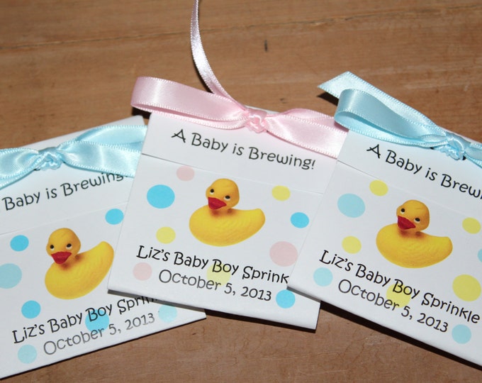 Just Ducky Baby Shower Sprinkle Rubber Duck Ducky Tea Party Favors Tetley Tea 1st Birthday Favors