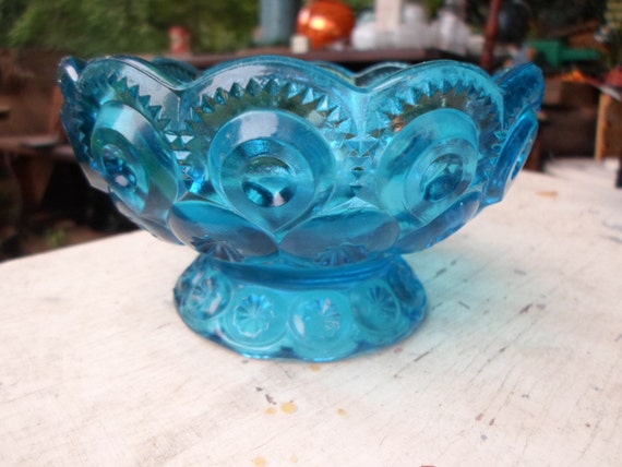 Vintage Aqua Colored Glass 1950s To 1960s Moon And Star