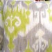 Celery Taupe Ikat Throw Pillows 18" Cushion Cover Sofa Pillow Bed Pillows Home Decor Accent Pillow Celery Taupe/Gray Lime Ikat Drapery