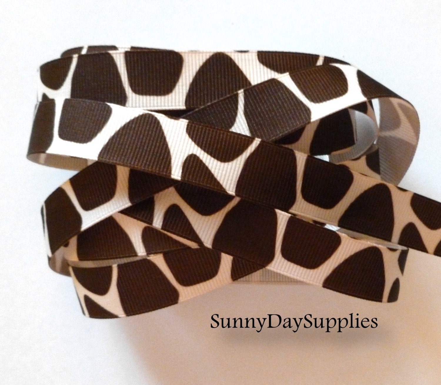 Sale Giraffe Ribbon Grosgrain Animal print 2 by SunnyDaySupplies