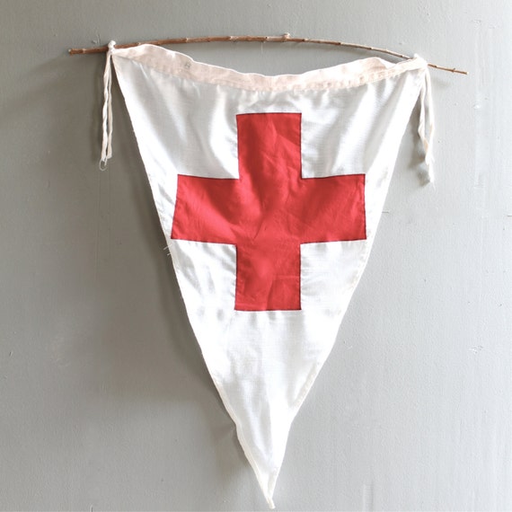 Vintage Red Cross Flag