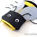 Bumble Bee Bag by MinneBites / Handmade Bumble Honey Bee Pencil Bag - School Bag - Boys Pencil Case - Boys Birthday Gift - Ready to Ship