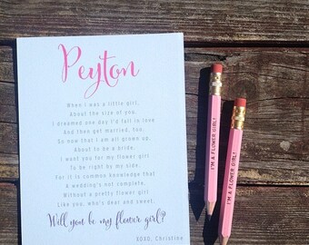 Will You Be My Flower Girl Card - Poem