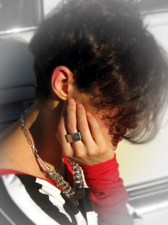 Items similar to Nut ring, hexagonal stainless steel ring, geometric