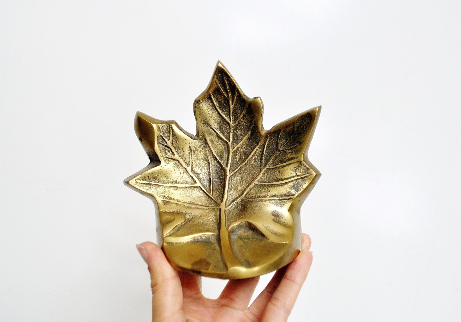 Brass Maple Leaf Bookends by thewhitepepper on Etsy