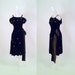 1950s Vintage Black Velvet & Gold Brocade Cocktail Dress with Side Sash - ALICE ADRIAN