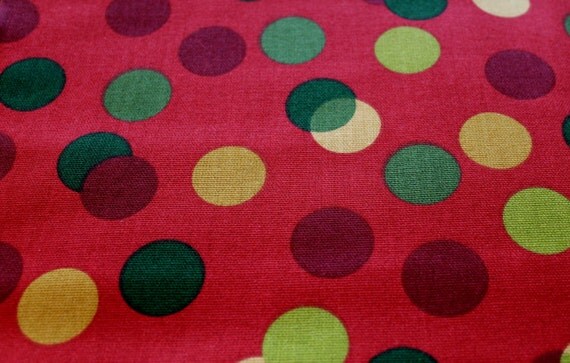 Home Decor Fabric, Christmas Fabric, Holiday Fabric, Red Polka Dot ...