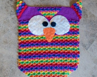 Instant Download - PDF CROCHET PATTERN - Colorful Owl Rug - Permission to Sell Finished Items