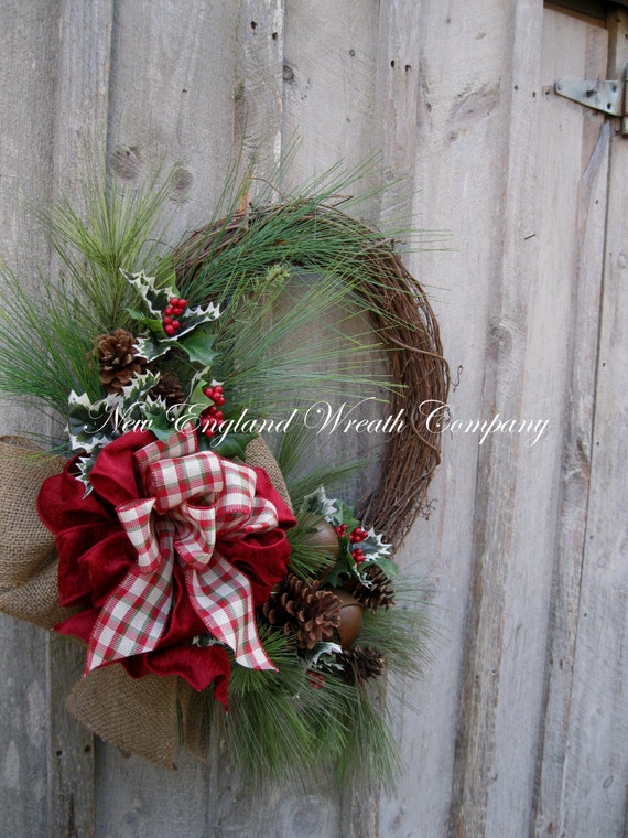 Christmas Wreath Holiday Wreath Jingle Bells Country