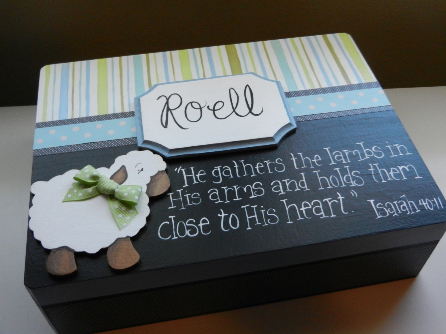 Keepsake/Memory Box/Bereavement Baby Boy Sheep