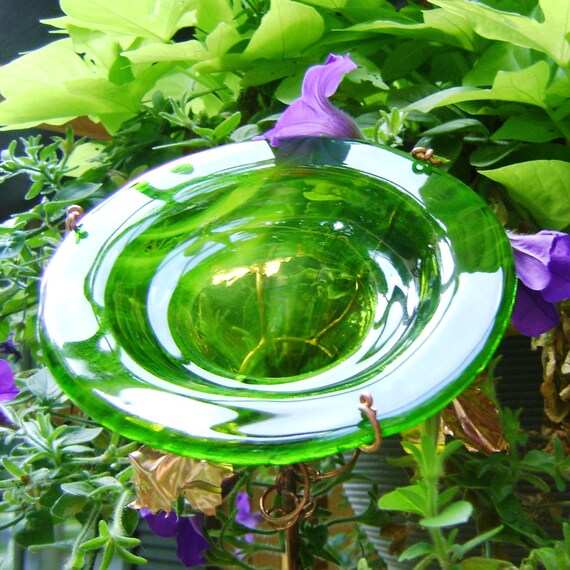 GIFTS for MEN stained glass Butterfly FEEDER Chartreuse