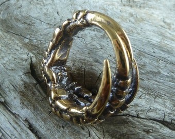 Crow Claw Ring - Bronze Bird Claw Ring - Talon Ring