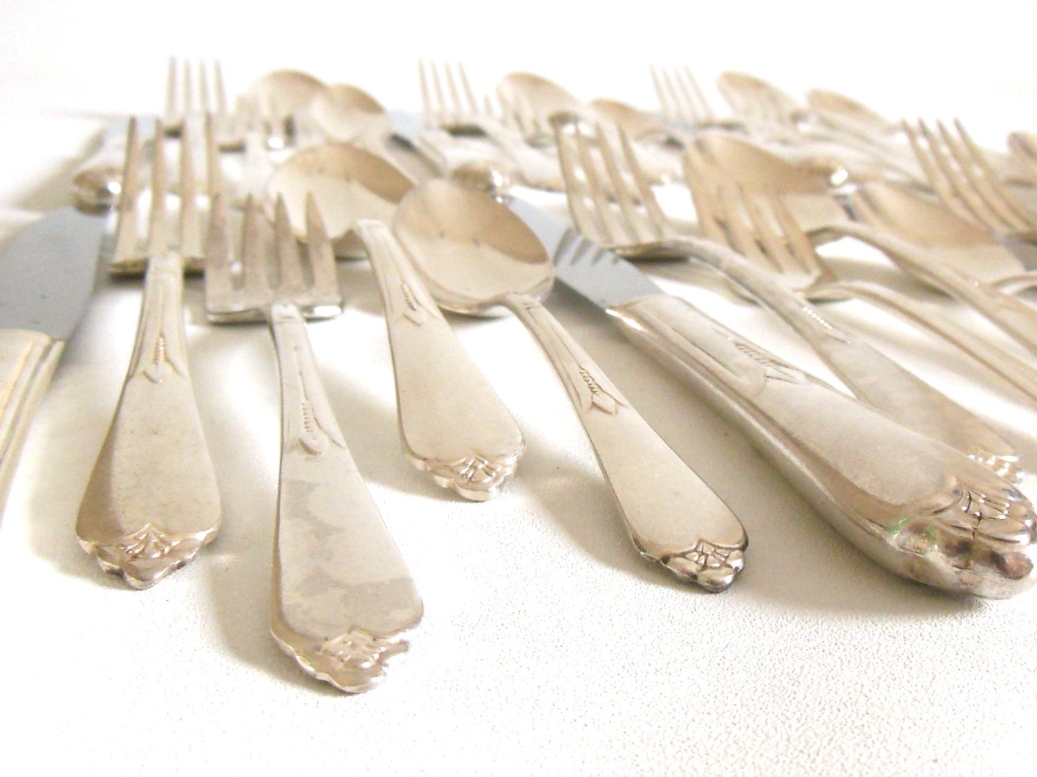 Wedding Silverware Set Complete Service for 6 by LaurasLastDitch