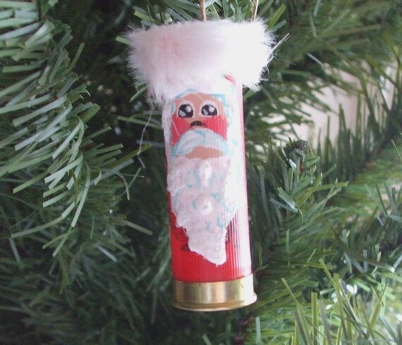 Handmade Santa Ornament Recycled Shot Gun by shweetpotatodolls