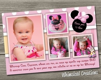 Minnie Mouse Thank You Card (Digital File)