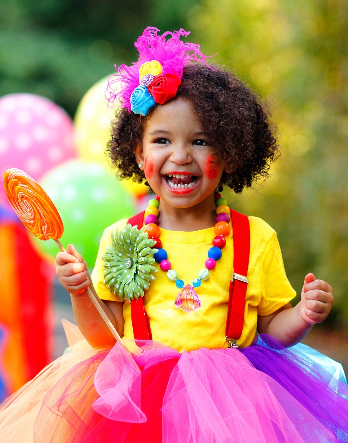 Clown tutu costume 6 pieces toddler baby girls by cutiepiegoodies