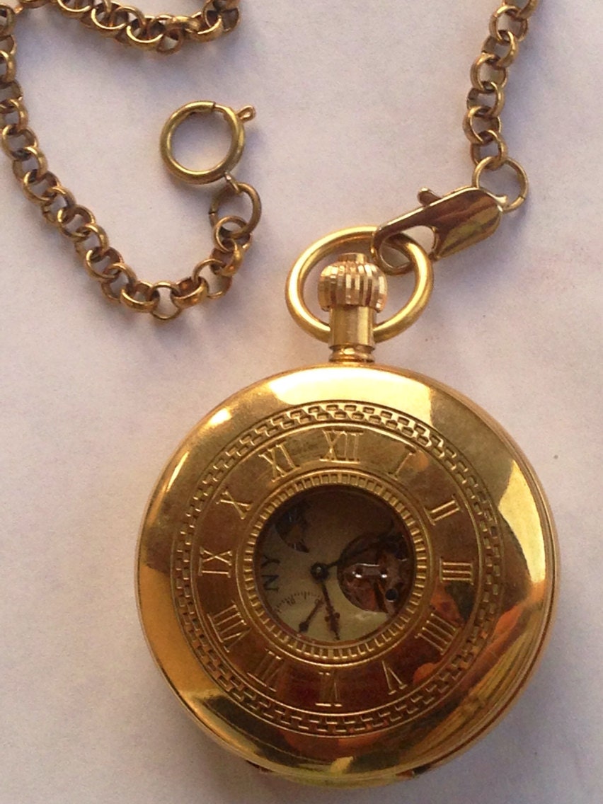 Jewelry Watches Pocketwatch Mens Moon Phase Pocket Watch Gold