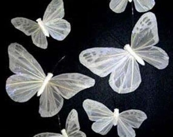 1 pc 58 Inch White Butterfly Garland (BF7401) Feather Garlands, Wedding Garlands, Wedding Butterflies, Party Garlands