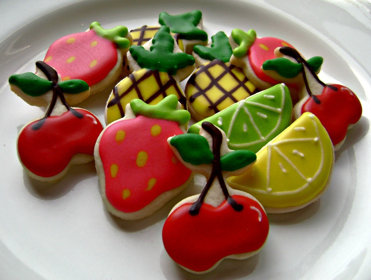 Fruit Sugar Cookies Cherry Strawberry Pineapple Lemon