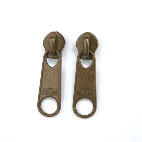 Items similar to Brown zipper earrings, industrial, minimalist, eco