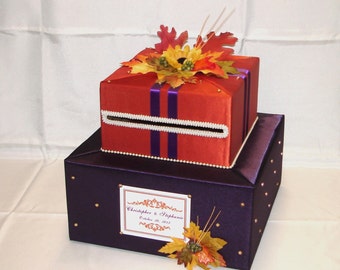 Elegant Custom Made Weeding Card Box-FALL theme