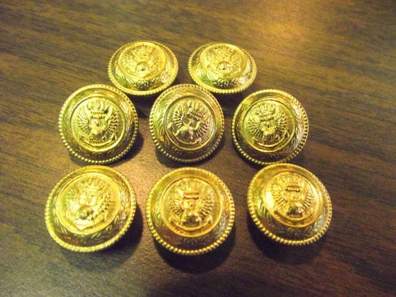 Eagle Crown Anchor Buttons Military Navy Battle by OldMillVintage