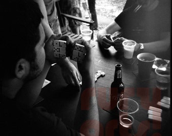 Dominoes - Giclée Print from Holga Photograph, Black-and-White Film